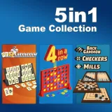 5in1 Game Collection: MyRummy + 4 in a row + Backgammon + Checkers + Mills
