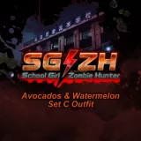 School Girl/Zombie Hunter Avocados ＆ Watermelon Set C Outfit (English Ver.)