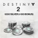1000 (+100 Bonus) Destiny 2 Silver (Virtual Currency)