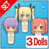 Senran Kagura Peach Beach Splash — Doax 3 Wooden Doll Set